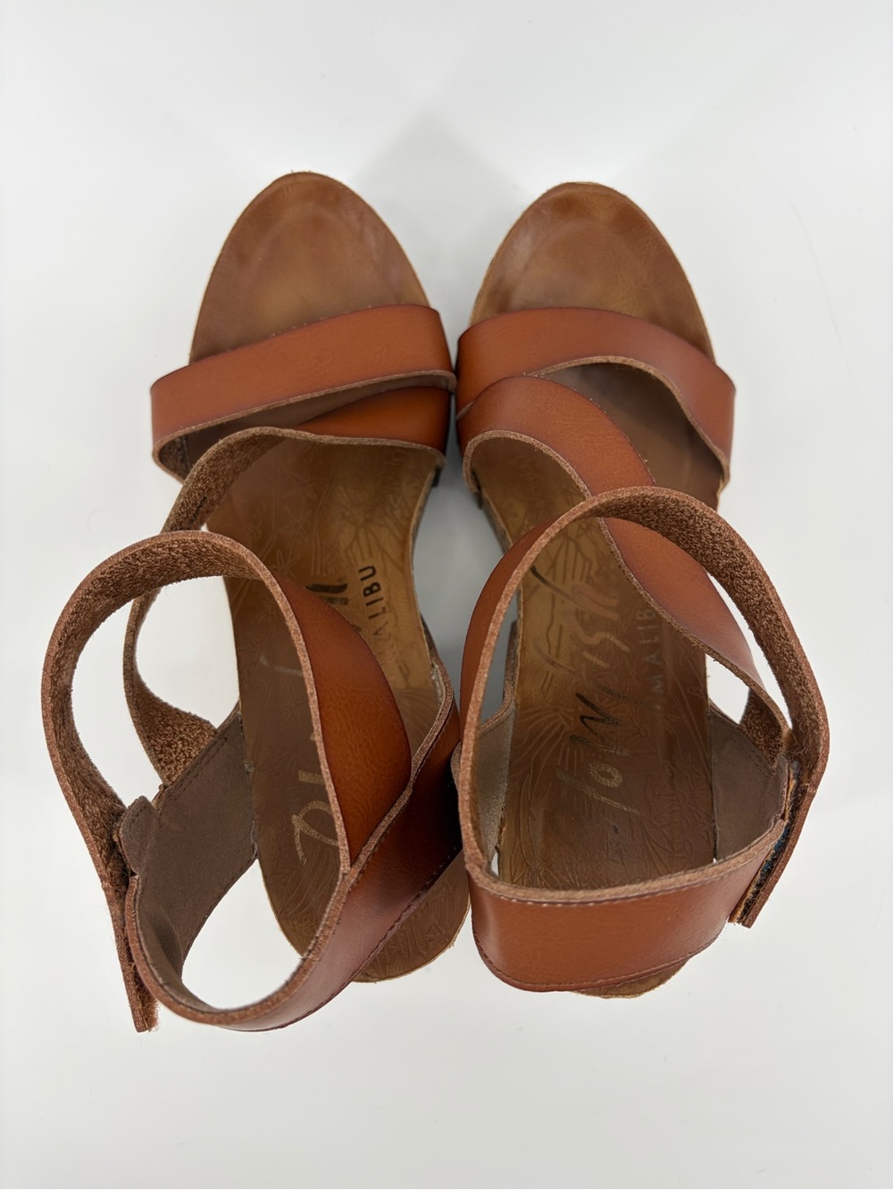Blowfish Malibu Women’s Vegan Leather Strappy Boho Wedges Size 9 - Picture 5 of 9